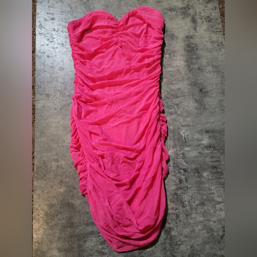 NWT TIC TOC hot pink body con dress medium